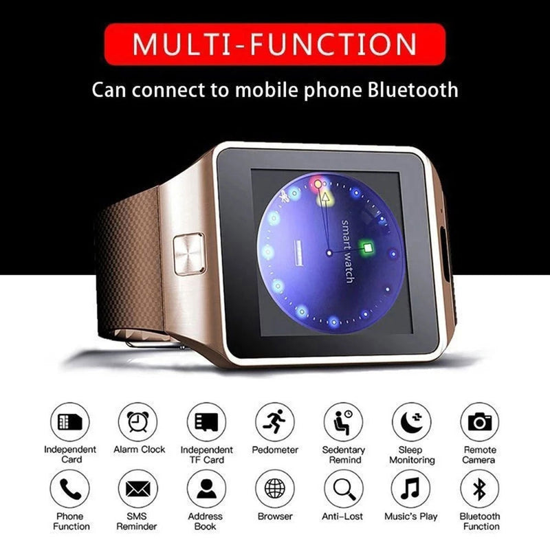 Relógio Smart Watch DZ09 com Display Digital Touch Screen com Câmera e Slot para Cartão SIM