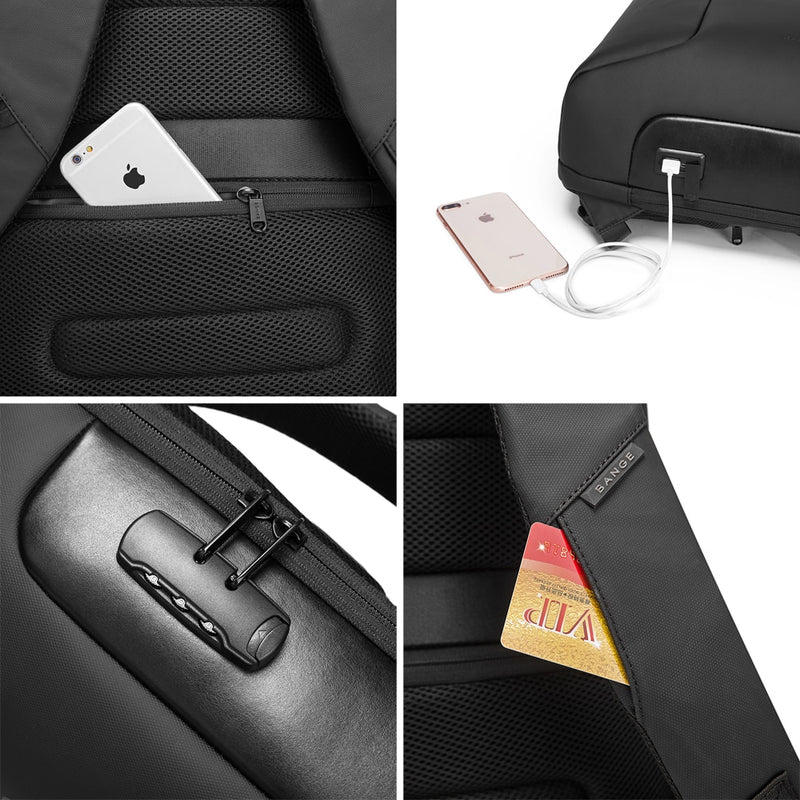 Mochila de Luxo à Prova D'água com Carregamento Via USB